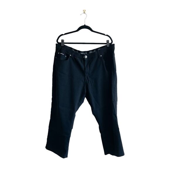 Point Zero Mens Pants Cropped Stretch Waist Black Size 48 x 32 - Picture 1 of 9